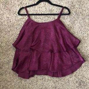 Burgundy Ruffle Top